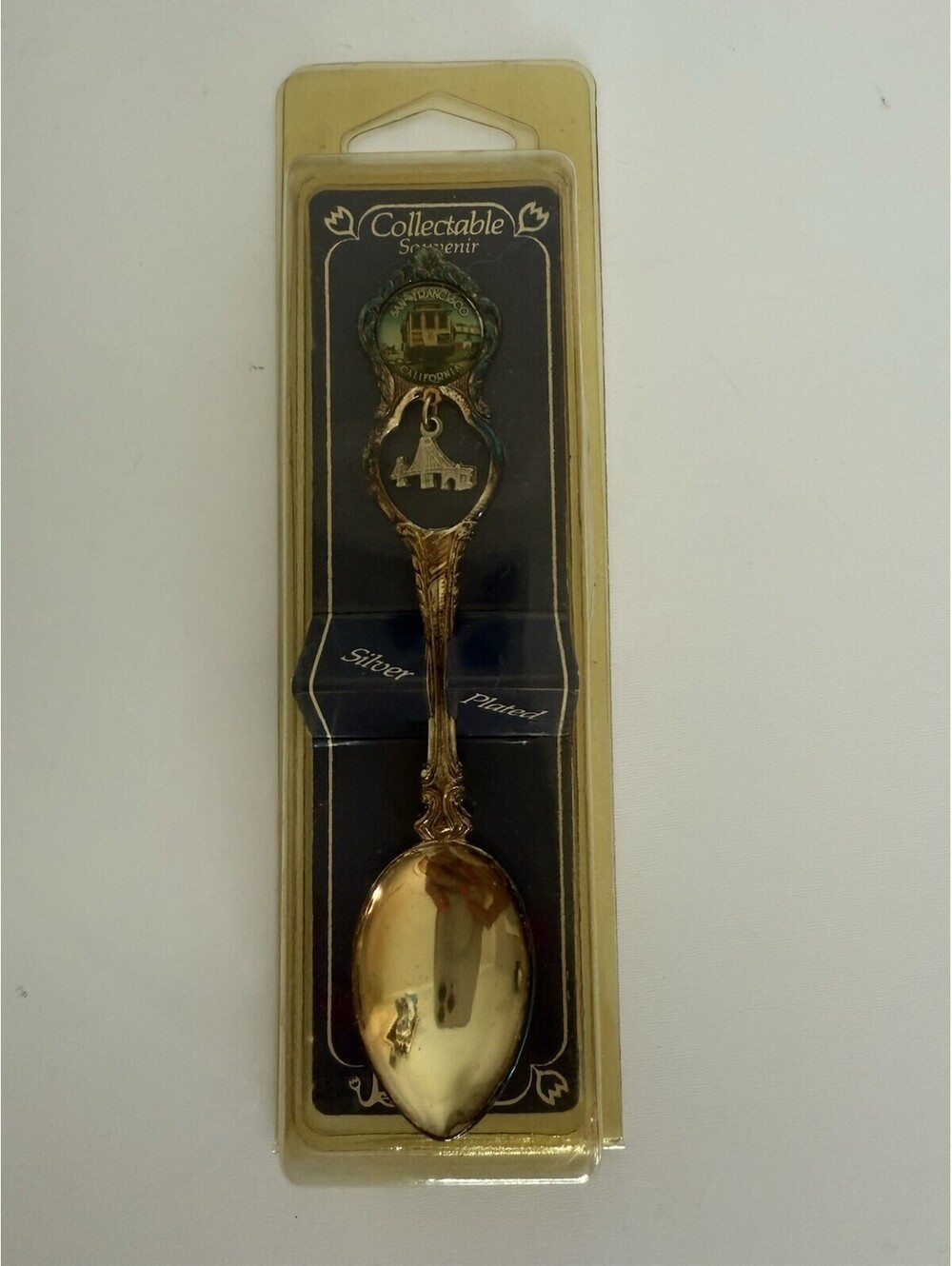 VTG Souvenir SPOON ~ SAN FRANCISCO, California Golden Gate Bridge, Cable Car NIB